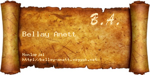 Bellay Anett névjegykártya