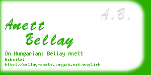 anett bellay business card